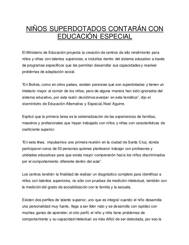 La problemática de los niños superdotados